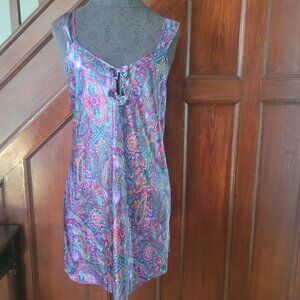 Adonna Womens Paisley Sleeveless Nightgown Chemise Dress - Size M